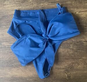 NEW! PINKCOLADA True Blue Two Piece High-Waisted Ultra Cheeky Bikini Size S